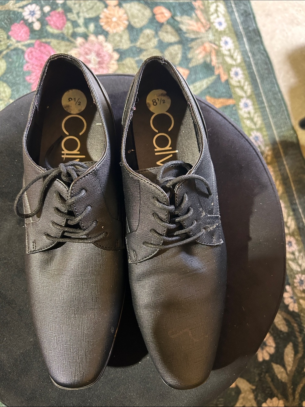 Calvin Klein Men's Black Lace-Up Oxford Dress Shoes